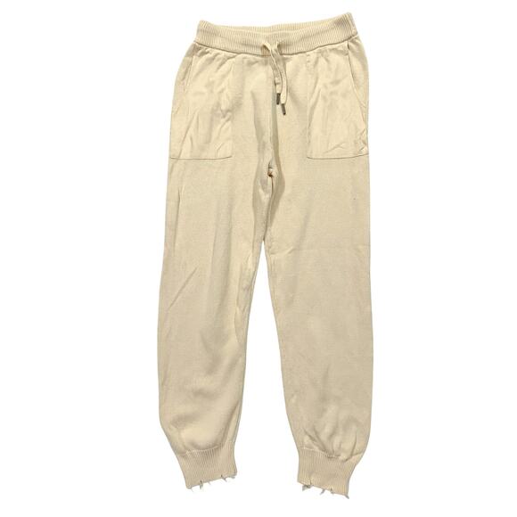 SER.O.YA Women's Cream Knit Joggers Small Comfy Loungewear Pull On Pockets Pants - Picture 1 of 11